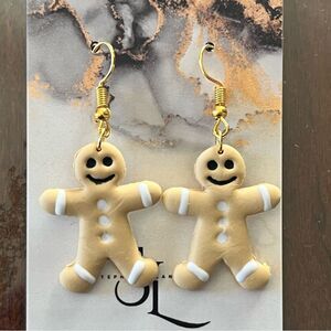 NEW Gingerbread Men Polymer Clay Dangle Earrings